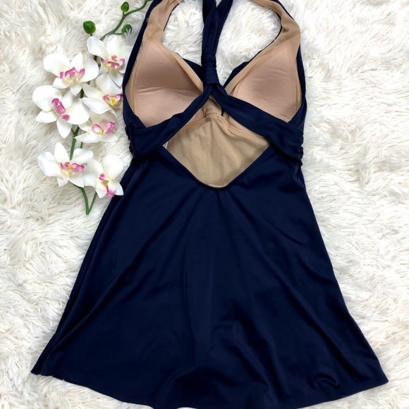navy blue swim dress